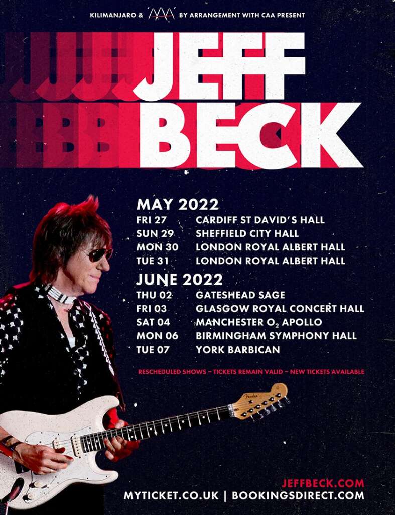 Jeff Beck UK Tour Including Two Dates at the London Royal Albert Hall